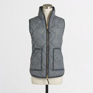 NWT J. Crew Herringbone Puffer Vest M